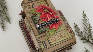 Christmas Accordion Book - Wonderful Life | Tim Holtz idea-ology 2021 | Flip Through