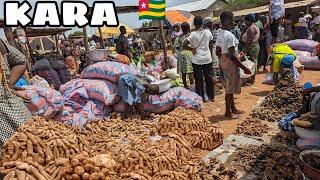 Rural  African market day in Kara the northern part of Togo west Africa.