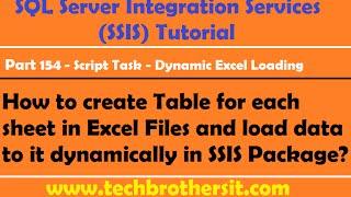 SSIS Part 154 -How to create Table for each sheet in Excel Files and load data to it dynamically
