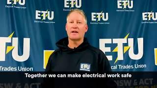 ETU Secretary Justin Page needs your help to stop dangerous unlicensed electrical work