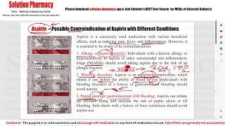 Contraindication of Aspirin | एस्पिरिन कब और किसके साथ नहीं लेना चाहिए | Aspirin Contraindication