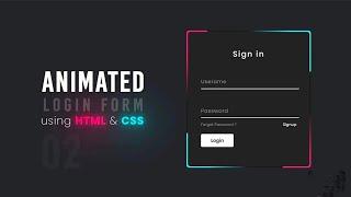 Modern Animated Login Page Using HTML & CSS || Gscodify Technical