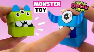 How to make origami MONSTER toy easy [origami fidget toy, scary origami]