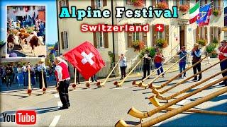 The Desalpe Festival with market, cows procession and music in Lignieres, Switzerland | Alpine Fest