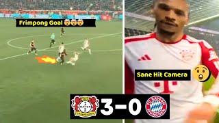 See Sane's Angry Reaction to Frimpong's goal in the match Bayern Leverkusen Vs Bayern Munchen 