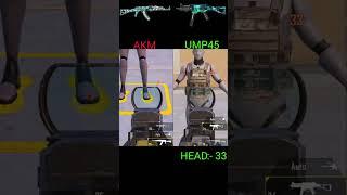 AKM vs UMP45 damage test | bgmi #bgmi #pubg #shorts #akm #ump #levhino #casetoo #sevou