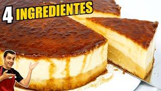  Cómo hacer BIZCOFLAN con solo 4 INGREDIENTES | Receta fácil y deliciosa de flan y bizcocho