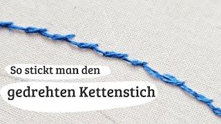 #40: gedrehter Kettenstich Stickanleitung