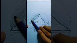Easy Circle Scenery Drawing!  #Shorts #art #circle #love #drawingshorts  #simplescenery