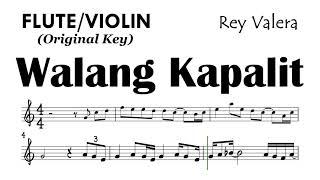 Walang Kapalit Flute Violin Original Key Sheet Music Backing Track Partitura Rey Valera