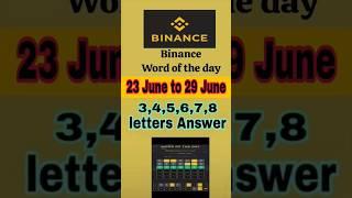 Binance word of the day answer today | word answer today #shorts