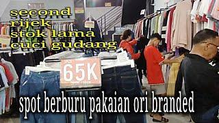 Pakaian branded ori murah seken rijek stock lama gading solo walking vlog Indonesia