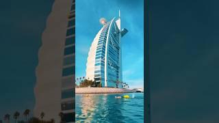 Swimming around the Burj Al Arab in Dubai