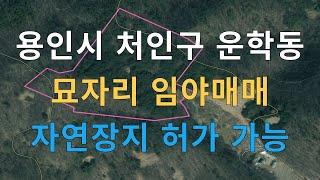 명당부동산93)용인시 묘자리 임야매매 자연장지 허가 가능