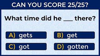 Mixed English Grammar Quiz: CAN YOU SCORE 25/25?  #challenge 3