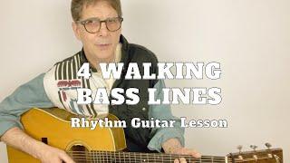 4 Walking Bass Lines |  Rhythm Guitar Lesson | Flatpicking Experience