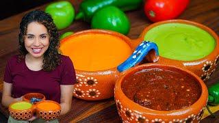 Three INCREDIBLE Mexican SALSAS | Easy salsa recipes | Villa Cocina
