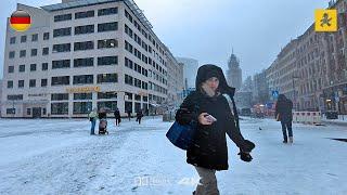 Frankfurt, Germany  | Walking in Heavy Snow and Rain | Jan 2024