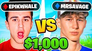 EpikWhale Vs MrSavage For $1000! (ft. Clix)