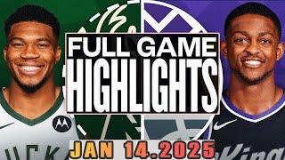 Sacramento Kings vs Milwaukee Bucks Full Game Highlights Jan 14,2025 NBA Season 2024-25