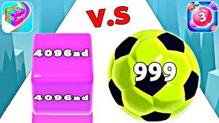 JELLY MERGE 2048 3D vs MARBLE RUN 3D - ASMR Gameplay (Evolution, Level Up Math Jelly Balls 2048)