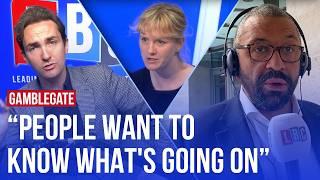"Why hasn't he suspended them?" James Cleverly challenged on Tory election betting | LBC