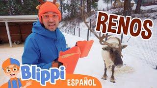 Diversión navideña con renos de Blippi  | Blippi Español | Videos educativos para niños