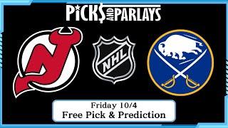 Devils vs Sabres NHL Free Pick - Friday 10/4 | Picks And Parlays