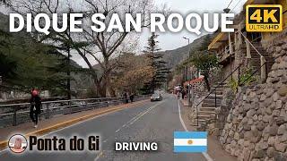 Una vuelta por el DIQUE SAN ROQUE en CORDOBA invierno 2024 #driving TOUR virtual 4k uhd - ARGENTINA