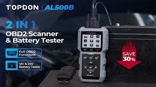 TOPDON AL500B: Ultimate 2-in-1 OBD2 Scanner and Battery Tester |