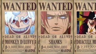 TOP 25 Highest Known Bounties in One Piece