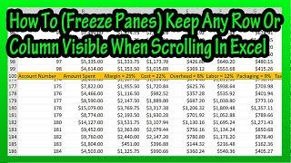 How To (Freeze)Make Or Keep Rows Or Columns Visible When Scrolling In An Excel Spreadsheet Explained