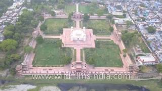 Agra Fort - rare aerial view of landmark Mughal era monument