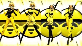 【MMD】Miraculous  Vesperia & Queen Bee Transformations「Costume Swap FANMADE」