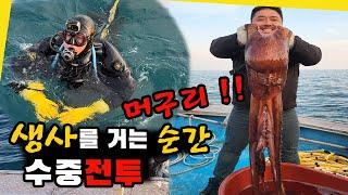 산소공급 줄 한가닥에 의지해 생사를 걸었던 수중전투!!! (ft.머구리 잠수부 어업)