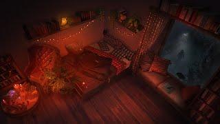 Cozy Bedroom (with a creep outside) | Ambient Soundscape