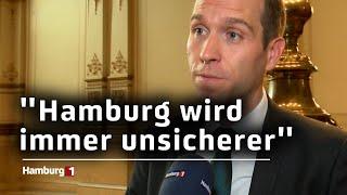 "Hamburg unter SPD und Grünen immer unsicherer" - CDU-Chef Dennis Thering im Gespräch