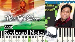 Maa Tujhe Salaam ( Vandemataram ) Song Keyboard Notes (piano cover) | A.R. Rahman