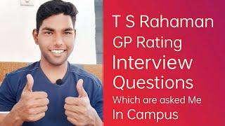 TS RAHAMAN Gp Rating Interview Questions | Ts Rahaman Interview | Gp Rating Interview