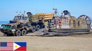 US Navy. LCAC landing craft during joint military exercises in the Philippines.