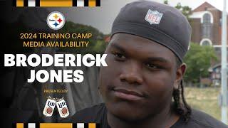 Broderick Jones Training Camp Media Availability (August 8) | Pittsburgh Steelers