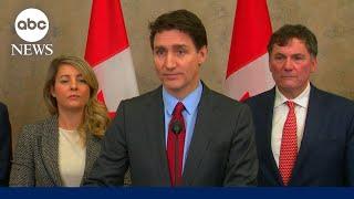 Canadian Prime Minister Justin Trudeau announces retaliatory tariffs on U.S.