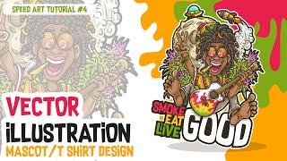 Adobe Illustrator Tutorial – Vector Mascot Logo Design / T-shirt Design Speed Art Satisfying Art #4