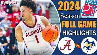 Alabama vs McNeese [ FULL GAME ] 1st | Nov 11,2024 | College men's basketball | Ncaa today