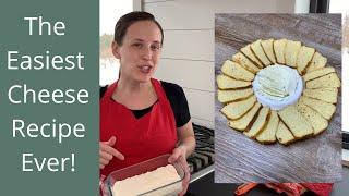 How to Make FARMER'S CHEESE ~ The EASIEST CHEESE recipe ever! #makingcheese