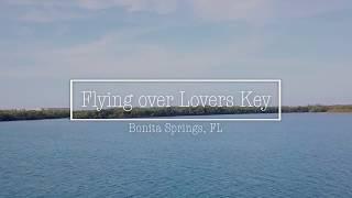 Flying over Lovers Key, Bonita Springs FL