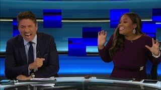 Local 10's Louis Aguirre surprises his co-anchor Alex Finnie with her own cicada