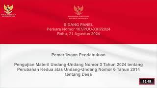 Sidang Perkara Nomor 107/PUU-XXII/2024. Rabu, 21 Agustus 2024.