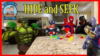 Hide & Seek with Superheroes | Thanos is it | Deion's Playtime Skits