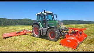 Fendt 412 TMS Vario mit Front & Heck Mulcher von Maschio bei GPS Stoppeln zerkleinern!